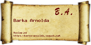 Barka Arnolda névjegykártya